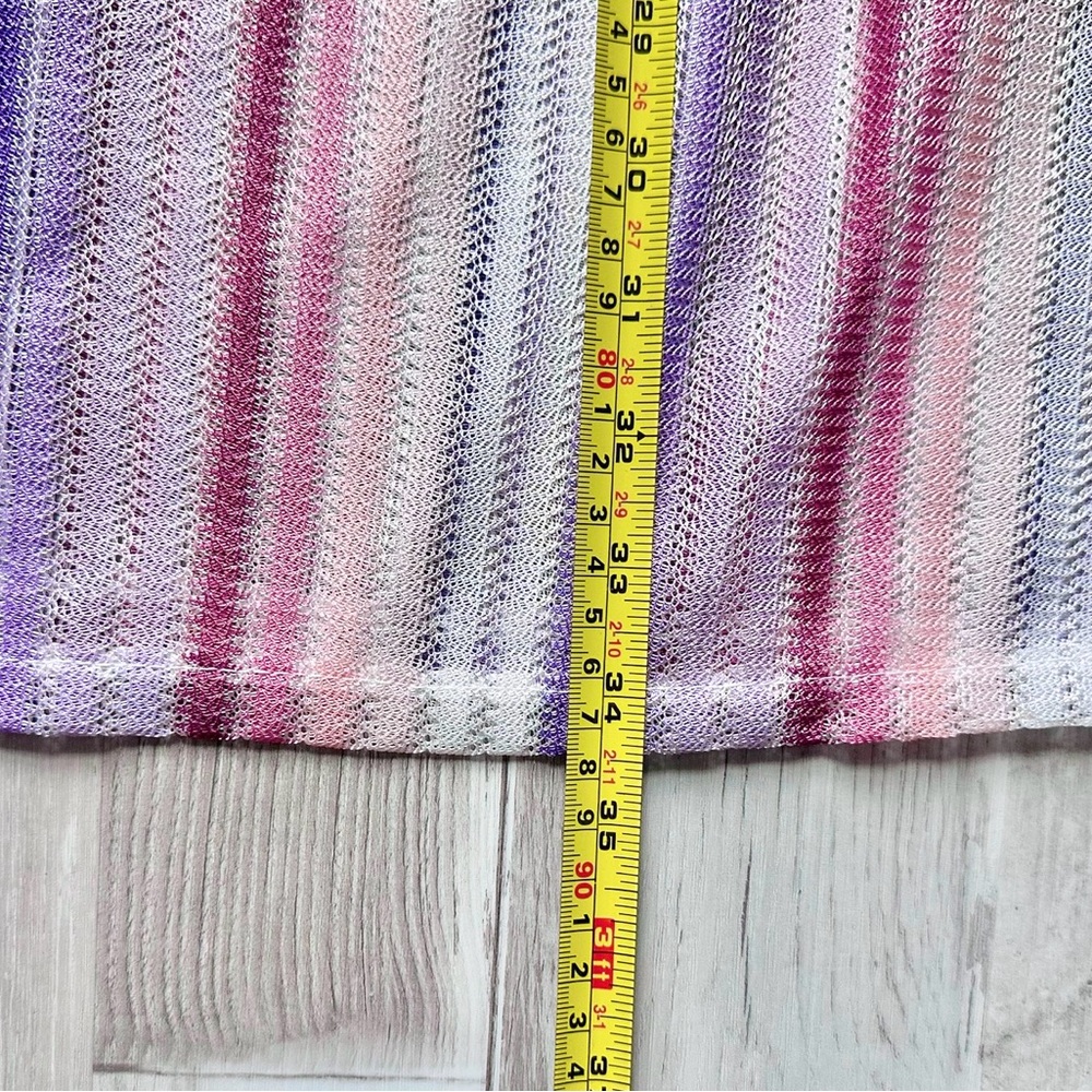 Haute Hippie Boho Pink & Purple Striped Beach Cover Up Dress w/ Pockets | Size M - Picture 5 of 12